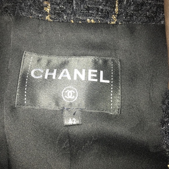 $$SOLD$$RARE $6700 CHANEL BLACK PLAID BLAZER JACKET FR42 - Picture 12 of 14